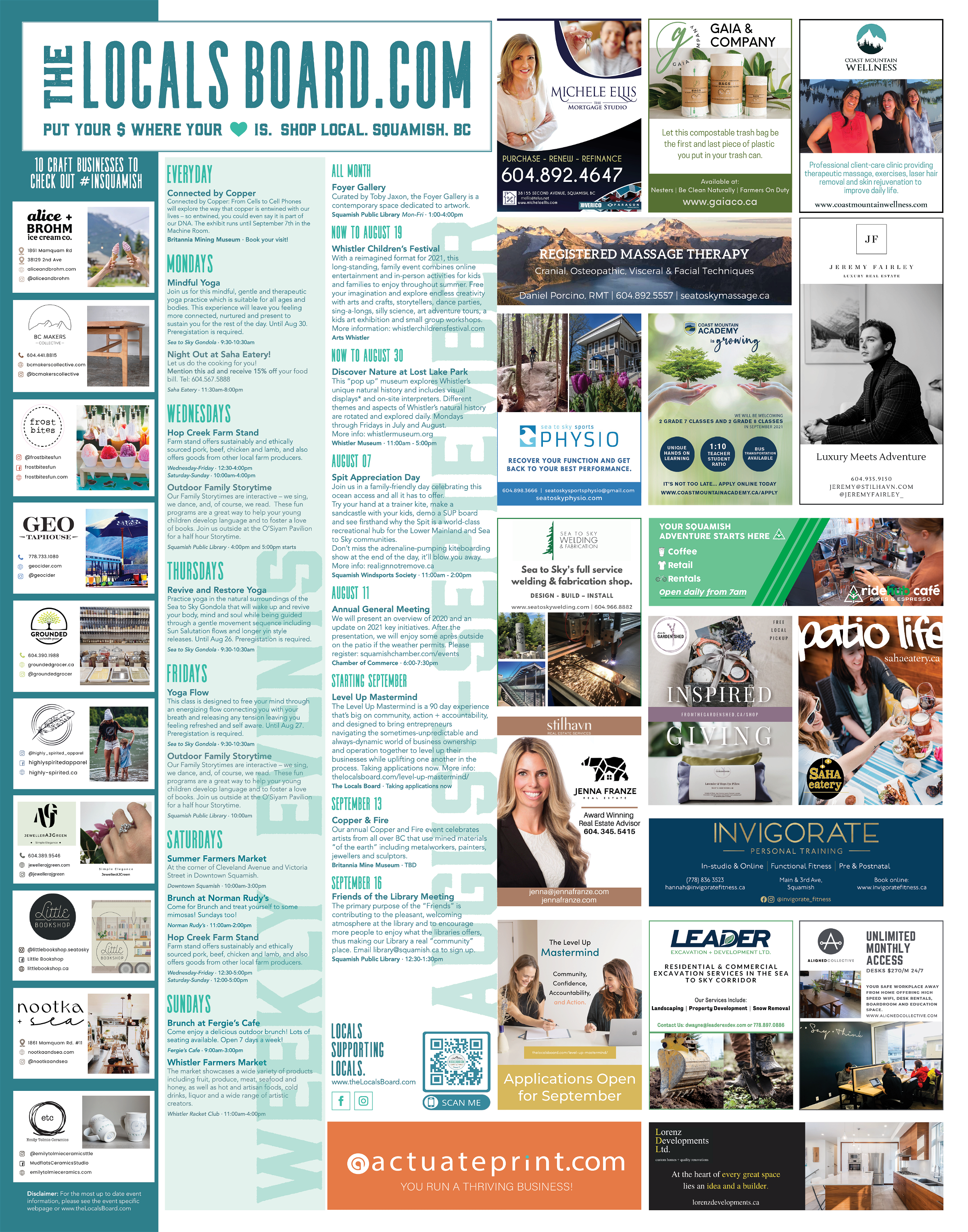 August September Events and Small Businesses Poster